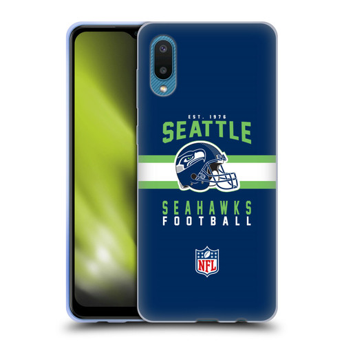 NFL Seattle Seahawks Graphics Helmet Typography Soft Gel Case for Samsung Galaxy A02/M02 (2021)