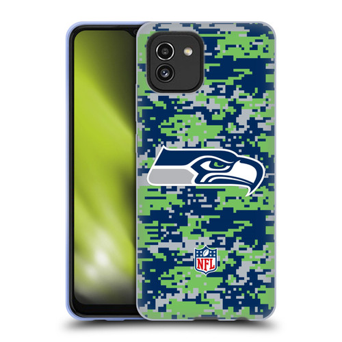 NFL Seattle Seahawks Graphics Digital Camouflage Soft Gel Case for Samsung Galaxy A03 (2021)