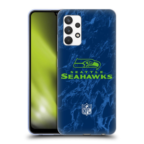 NFL Seattle Seahawks Graphics Coloured Marble Soft Gel Case for Samsung Galaxy A32 (2021)