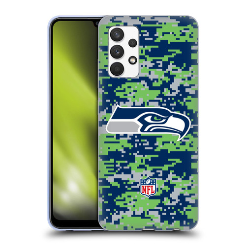NFL Seattle Seahawks Graphics Digital Camouflage Soft Gel Case for Samsung Galaxy A32 (2021)