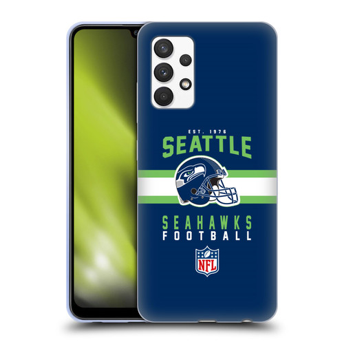 NFL Seattle Seahawks Graphics Helmet Typography Soft Gel Case for Samsung Galaxy A32 (2021)