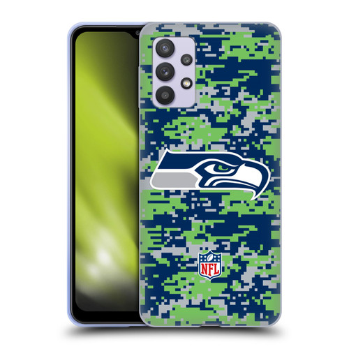 NFL Seattle Seahawks Graphics Digital Camouflage Soft Gel Case for Samsung Galaxy A32 5G / M32 5G (2021)