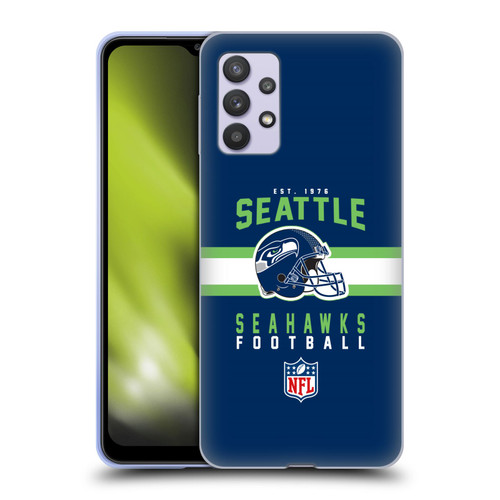 NFL Seattle Seahawks Graphics Helmet Typography Soft Gel Case for Samsung Galaxy A32 5G / M32 5G (2021)