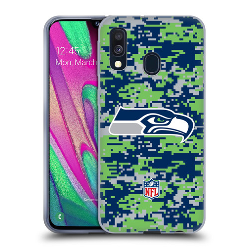 NFL Seattle Seahawks Graphics Digital Camouflage Soft Gel Case for Samsung Galaxy A40 (2019)