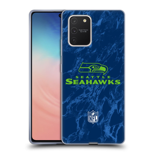 NFL Seattle Seahawks Graphics Coloured Marble Soft Gel Case for Samsung Galaxy S10 Lite