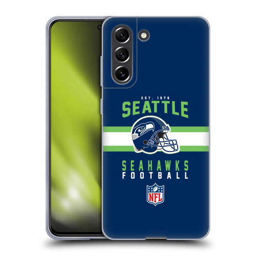 NFL Seattle Seahawks Graphics Helmet Typography Soft Gel Case for Samsung Galaxy S21 FE 5G