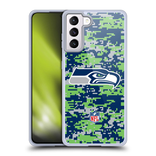 NFL Seattle Seahawks Graphics Digital Camouflage Soft Gel Case for Samsung Galaxy S21+ 5G