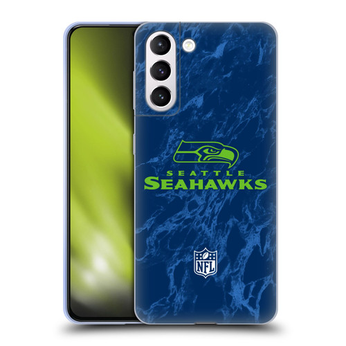 NFL Seattle Seahawks Graphics Coloured Marble Soft Gel Case for Samsung Galaxy S21+ 5G