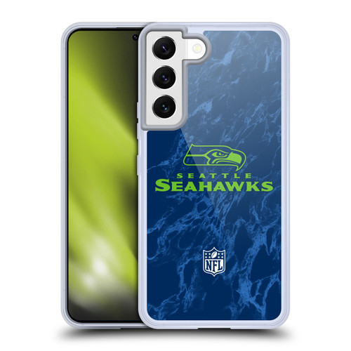 NFL Seattle Seahawks Graphics Coloured Marble Soft Gel Case for Samsung Galaxy S22 5G