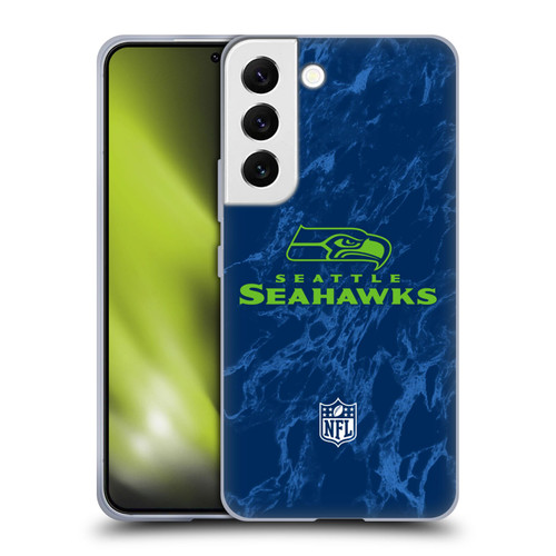 NFL Seattle Seahawks Graphics Coloured Marble Soft Gel Case for Samsung Galaxy S22 5G