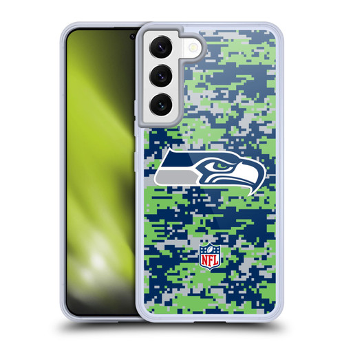 NFL Seattle Seahawks Graphics Digital Camouflage Soft Gel Case for Samsung Galaxy S22 5G
