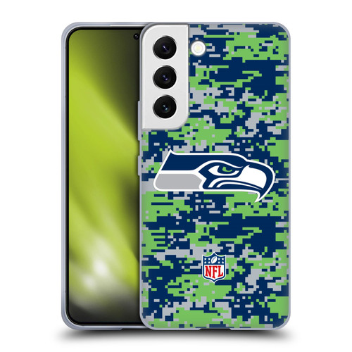 NFL Seattle Seahawks Graphics Digital Camouflage Soft Gel Case for Samsung Galaxy S22 5G