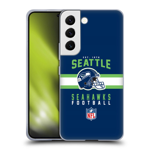 NFL Seattle Seahawks Graphics Helmet Typography Soft Gel Case for Samsung Galaxy S22 5G