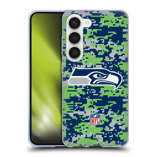 NFL Seattle Seahawks Graphics Digital Camouflage Soft Gel Case for Samsung Galaxy S23 5G