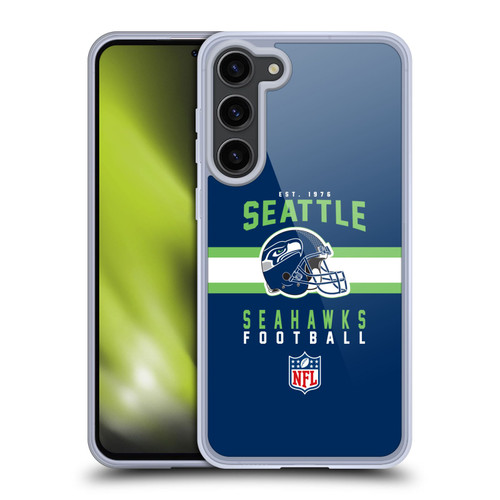 NFL Seattle Seahawks Graphics Helmet Typography Soft Gel Case for Samsung Galaxy S23+ 5G