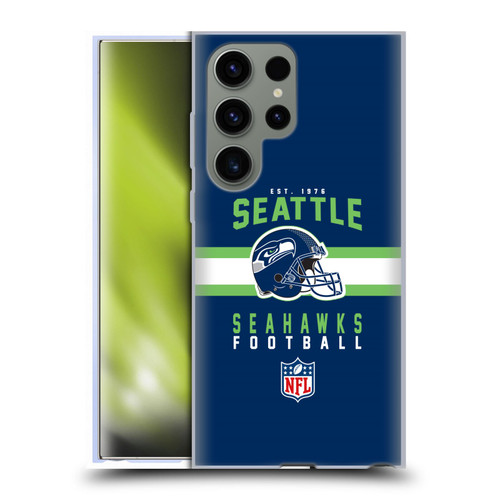 NFL Seattle Seahawks Graphics Helmet Typography Soft Gel Case for Samsung Galaxy S23 Ultra 5G
