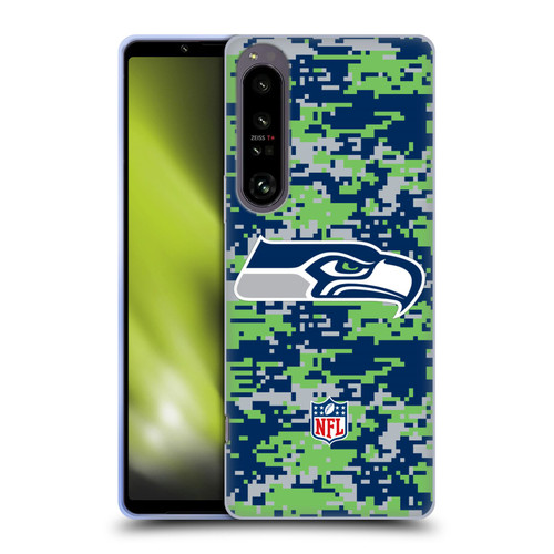 NFL Seattle Seahawks Graphics Digital Camouflage Soft Gel Case for Sony Xperia 1 IV