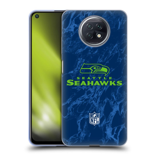 NFL Seattle Seahawks Graphics Coloured Marble Soft Gel Case for Xiaomi Redmi Note 9T 5G