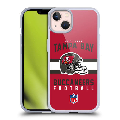 NFL Tampa Bay Buccaneers Graphics Helmet Typography Soft Gel Case for Apple iPhone 13
