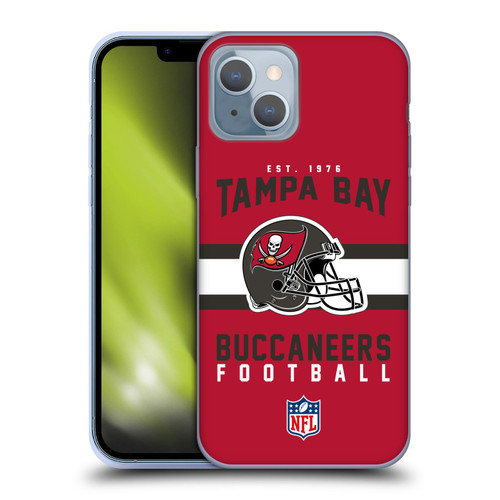 NFL Tampa Bay Buccaneers Graphics Helmet Typography Soft Gel Case for Apple iPhone 14