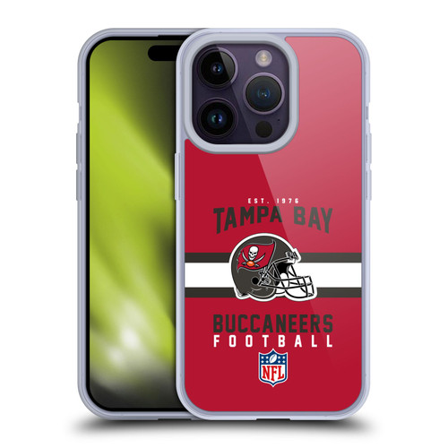 NFL Tampa Bay Buccaneers Graphics Helmet Typography Soft Gel Case for Apple iPhone 14 Pro