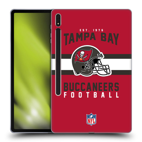 NFL Tampa Bay Buccaneers Graphics Helmet Typography Soft Gel Case for Samsung Galaxy Tab S8 Plus