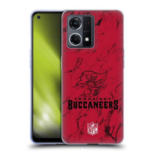 NFL Tampa Bay Buccaneers Graphics Coloured Marble Soft Gel Case for OPPO Reno8 4G
