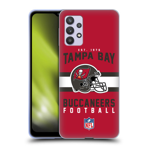 NFL Tampa Bay Buccaneers Graphics Helmet Typography Soft Gel Case for Samsung Galaxy A32 5G / M32 5G (2021)