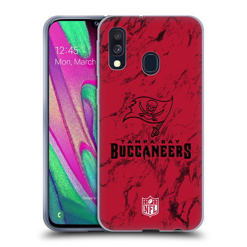 NFL Tampa Bay Buccaneers Graphics Coloured Marble Soft Gel Case for Samsung Galaxy A40 (2019)