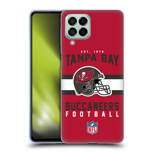 NFL Tampa Bay Buccaneers Graphics Helmet Typography Soft Gel Case for Samsung Galaxy M53 (2022)