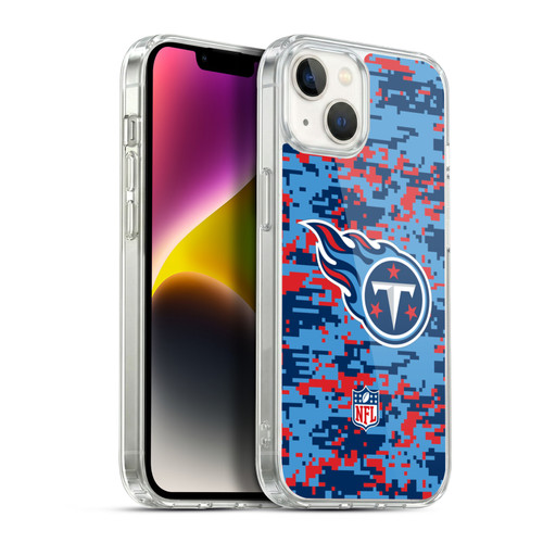 NFL Tennessee Titans Graphics Digital Camouflage Soft Gel Case for Apple iPhone 14 Plus & MagSafe