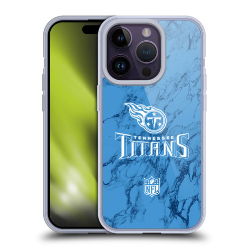 NFL Tennessee Titans Graphics Coloured Marble Soft Gel Case for Apple iPhone 14 Pro