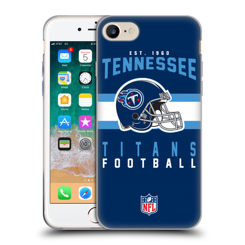 NFL Tennessee Titans Graphics Helmet Typography Soft Gel Case for Apple iPhone 7 / 8 / SE 2020 & 2022