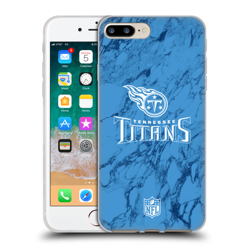 NFL Tennessee Titans Graphics Coloured Marble Soft Gel Case for Apple iPhone 7 Plus / iPhone 8 Plus