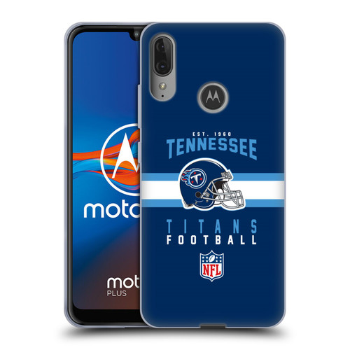 NFL Tennessee Titans Graphics Helmet Typography Soft Gel Case for Motorola Moto E6 Plus