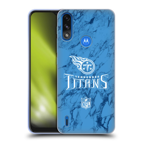 NFL Tennessee Titans Graphics Coloured Marble Soft Gel Case for Motorola Moto E7 Power / Moto E7i Power