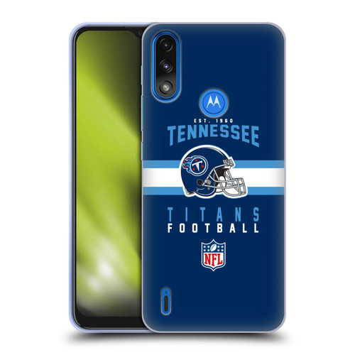 NFL Tennessee Titans Graphics Helmet Typography Soft Gel Case for Motorola Moto E7 Power / Moto E7i Power