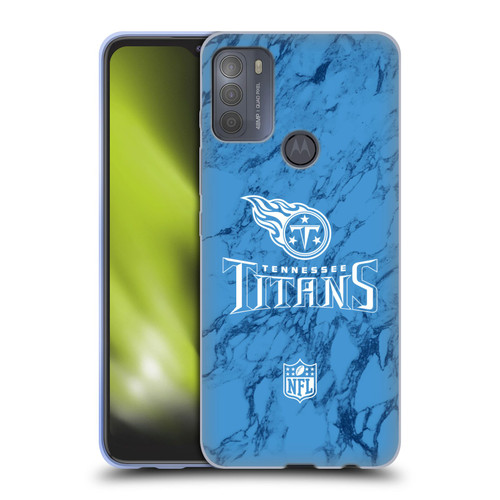 NFL Tennessee Titans Graphics Coloured Marble Soft Gel Case for Motorola Moto G50