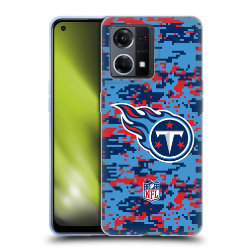 NFL Tennessee Titans Graphics Digital Camouflage Soft Gel Case for OPPO Reno8 4G