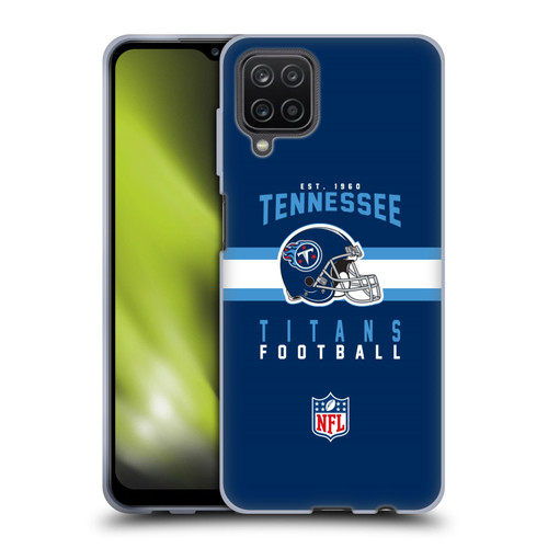 NFL Tennessee Titans Graphics Helmet Typography Soft Gel Case for Samsung Galaxy A12 (2020)