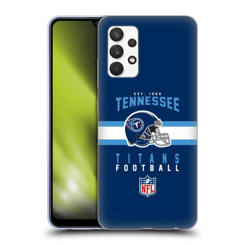 NFL Tennessee Titans Graphics Helmet Typography Soft Gel Case for Samsung Galaxy A32 (2021)