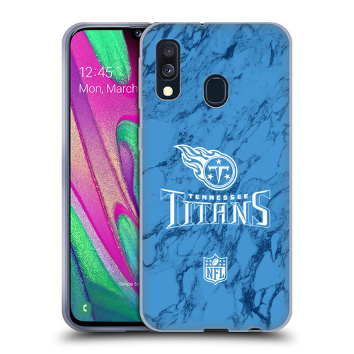 NFL Tennessee Titans Graphics Coloured Marble Soft Gel Case for Samsung Galaxy A40 (2019)