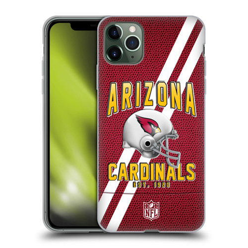NFL Arizona Cardinals Logo Art Football Stripes Soft Gel Case for Apple iPhone 11 Pro Max