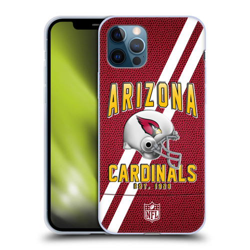 NFL Arizona Cardinals Logo Art Football Stripes Soft Gel Case for Apple iPhone 12 / iPhone 12 Pro