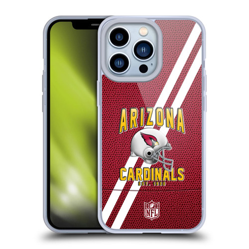 NFL Arizona Cardinals Logo Art Football Stripes Soft Gel Case for Apple iPhone 13 Pro
