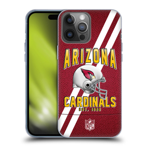 NFL Arizona Cardinals Logo Art Football Stripes Soft Gel Case for Apple iPhone 14 Pro Max