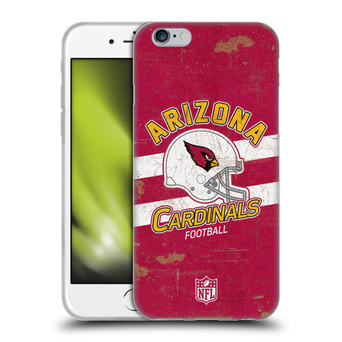 NFL Arizona Cardinals Logo Art Helmet Distressed Soft Gel Case for Apple iPhone 6 / iPhone 6s