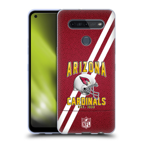 NFL Arizona Cardinals Logo Art Football Stripes Soft Gel Case for LG K51S