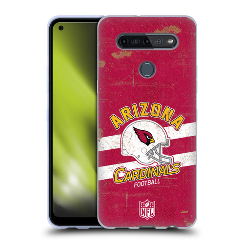 NFL Arizona Cardinals Logo Art Helmet Distressed Soft Gel Case for LG K51S