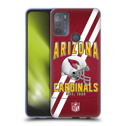 NFL Arizona Cardinals Logo Art Football Stripes Soft Gel Case for Motorola Moto G50